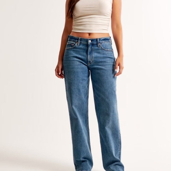 Abercrombie & Fitch The Baggy Low Rise Jeans Size 25 / 0 Released Hem - Picture 1 of 5